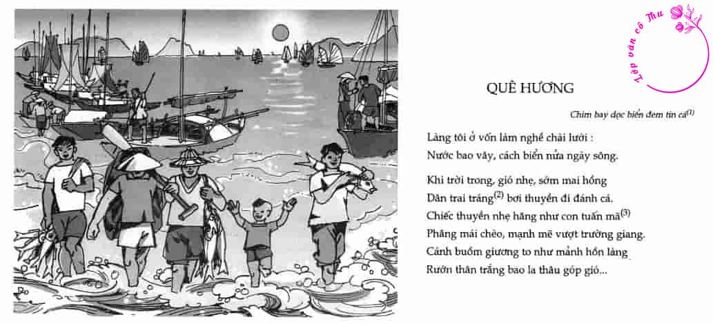 Phân tích đoạn thơ: "Làng tôi ở vốn làm nghề chài lưới ... Rướn thân trắng bao la thâu góp gió"