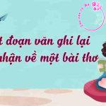 Hướng dẫn viết đoạn văn ghi lại cảm nhận về một bài thơ