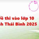 Đề thi vào lớp 10 tỉnh Thái Bình năm 2025 (Đáp án chi tiết)