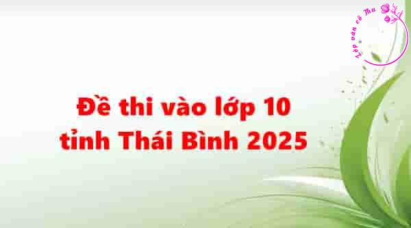 Đề thi vào lớp 10 tỉnh Thái Bình năm 2025 (Đáp án chi tiết)